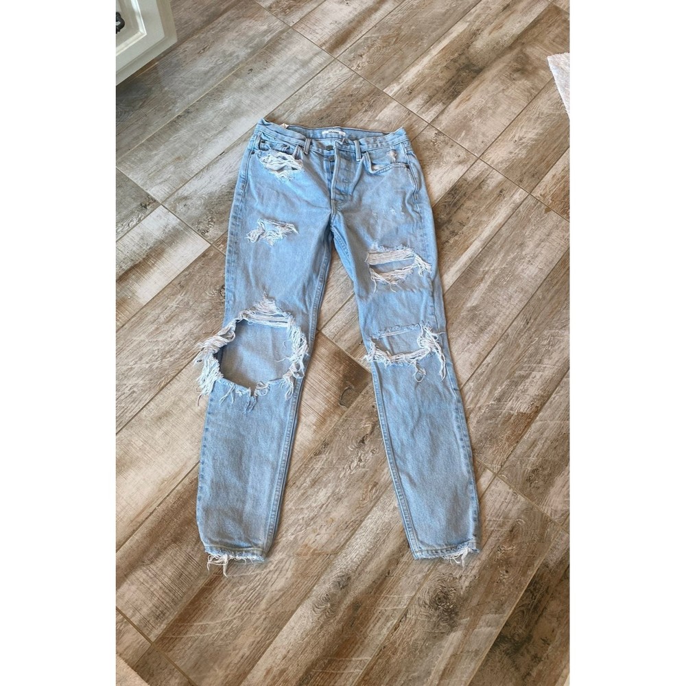 GRLFRND Destressed Mom Jeans